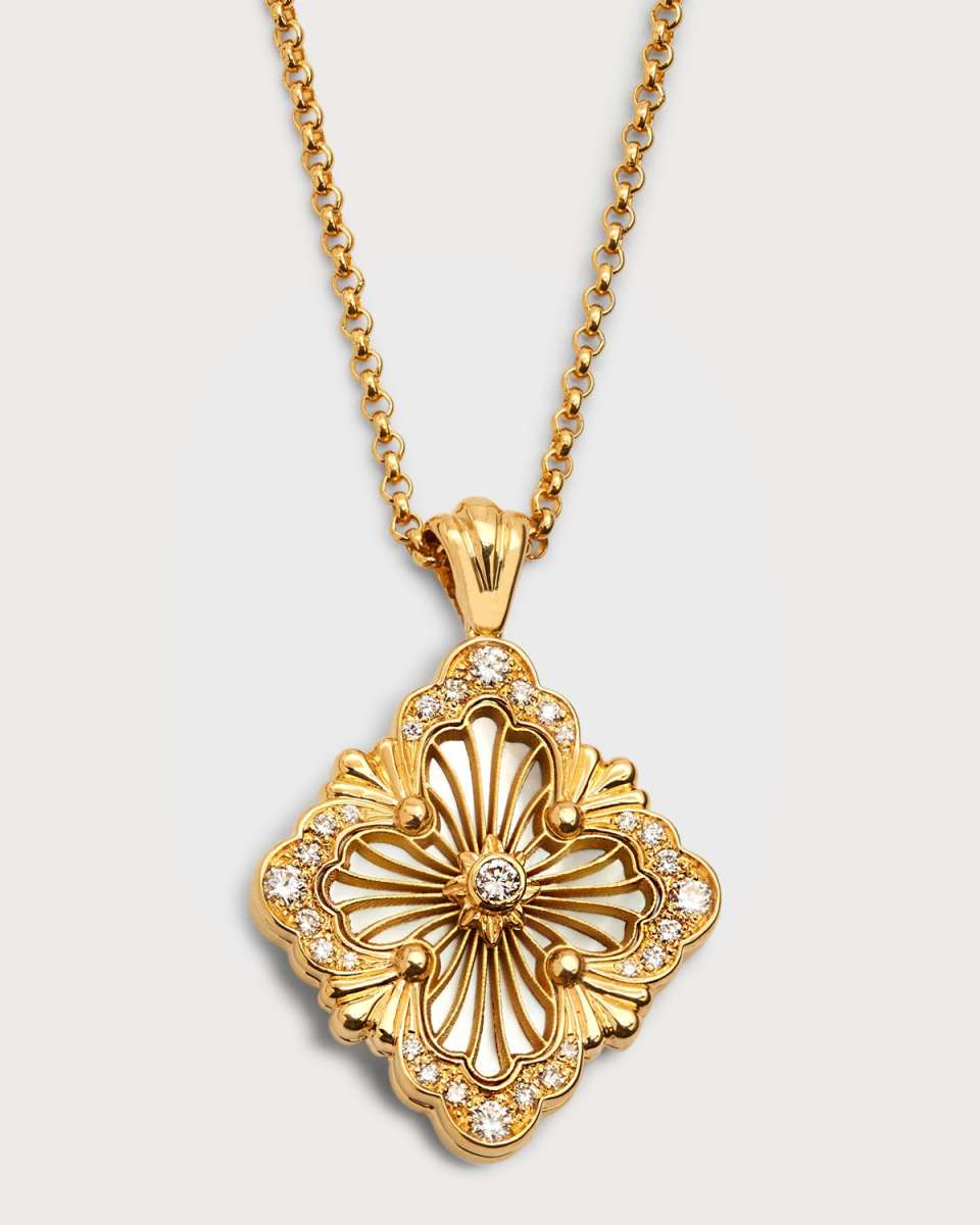 Opera Tulle 18K Gold Mother-of-Pearl Diamond Pendant Necklace